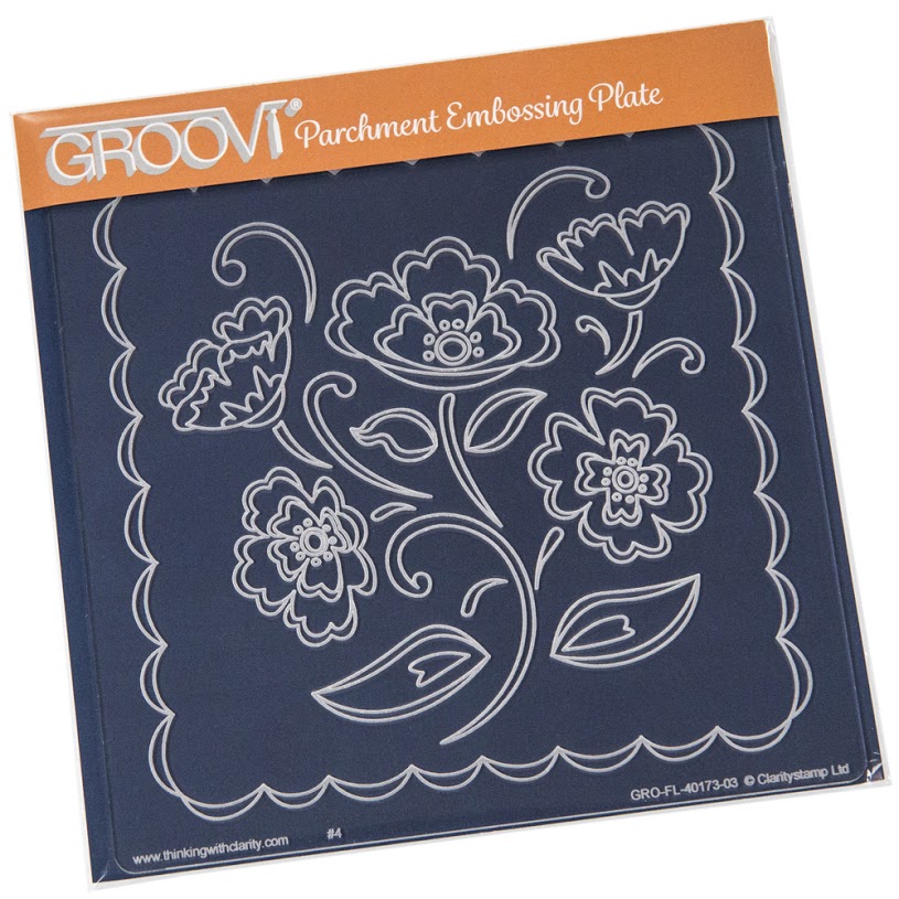 Groovi Lace Flowers A5 Sq Plate Set